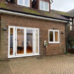 UPVC flush casement white windows french doors