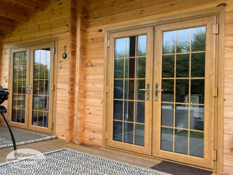 uPVC french doors oak