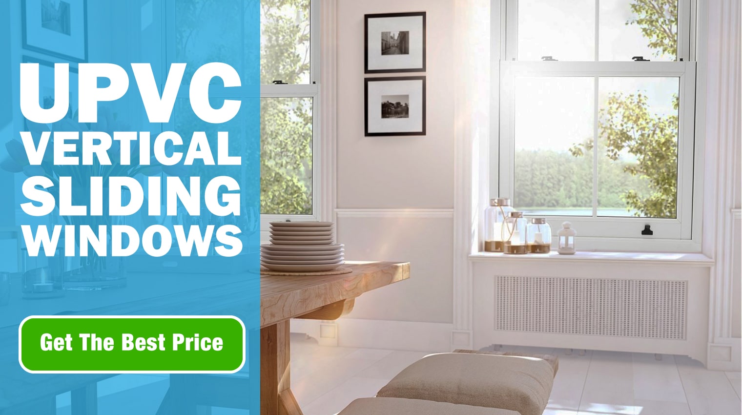 UPVC vertical sliding windows