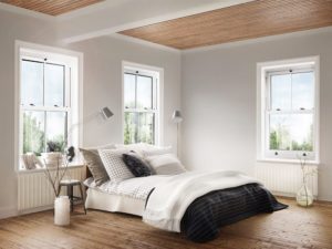 Vertical slider uPVC windows in white